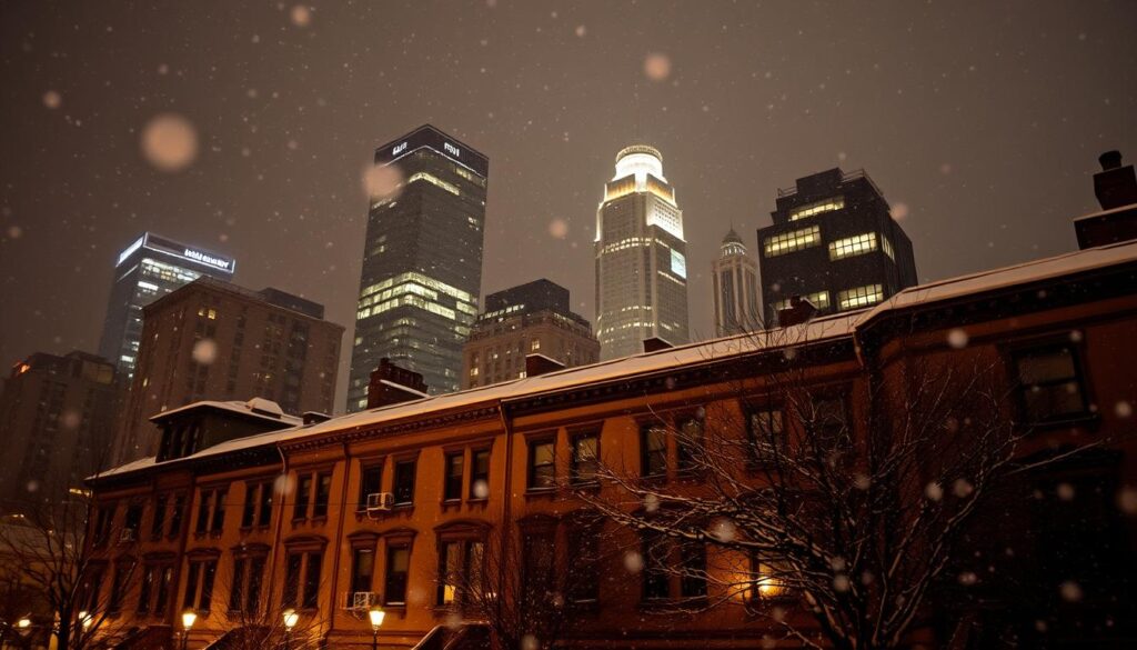 Snowy Night City Snowy Night City